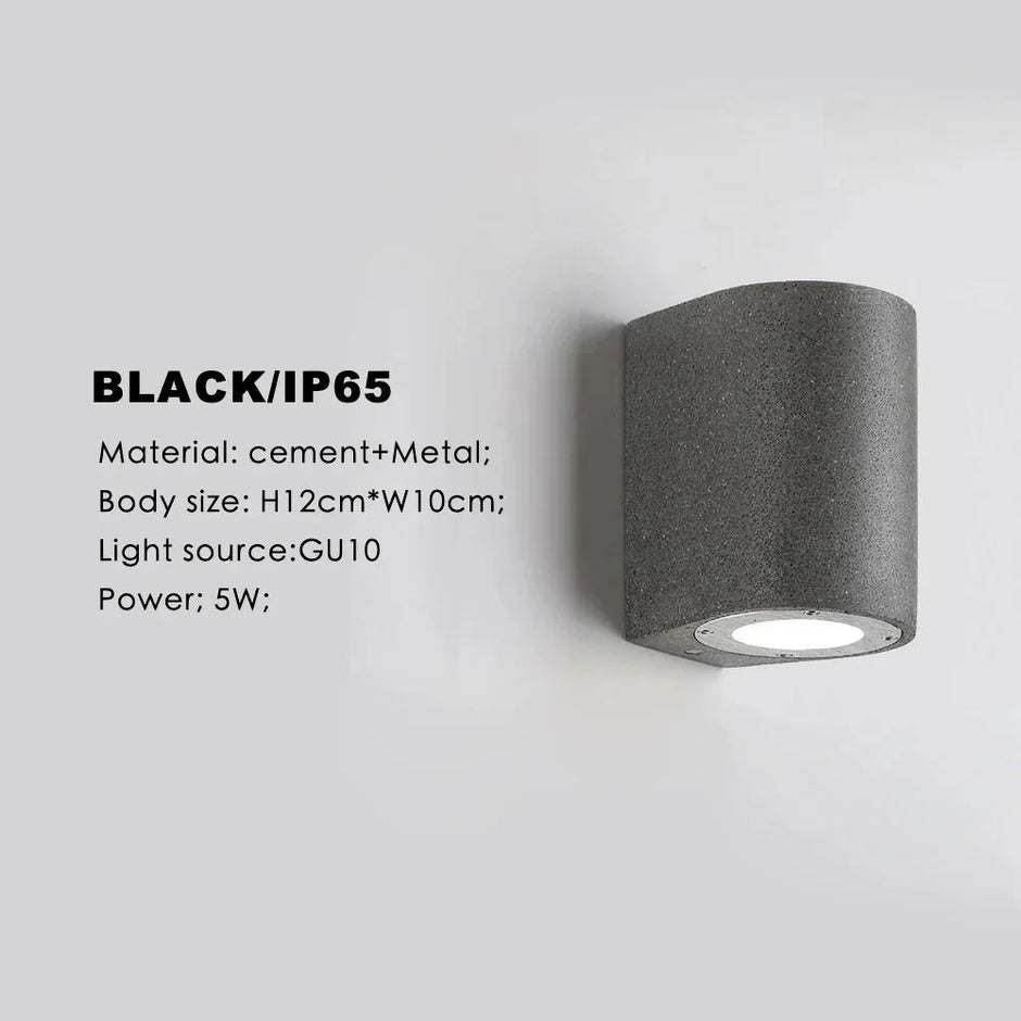 Adamaris Cement Outdoor Wall Lamp