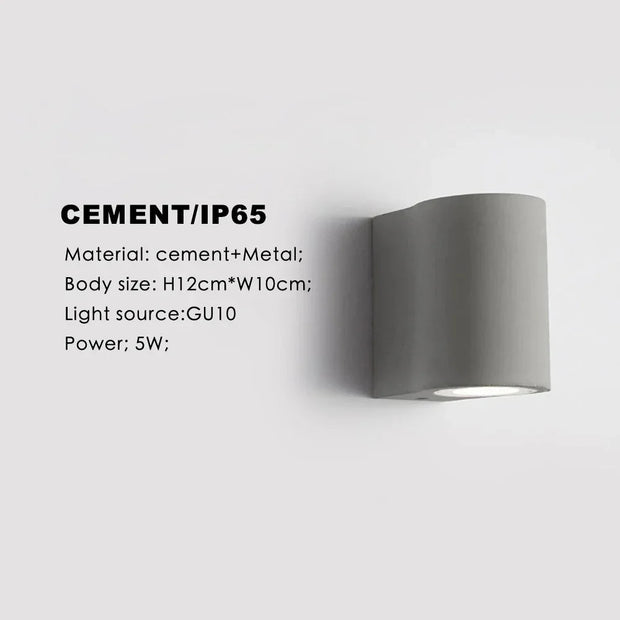 Adamaris Cement Outdoor Wall Lamp